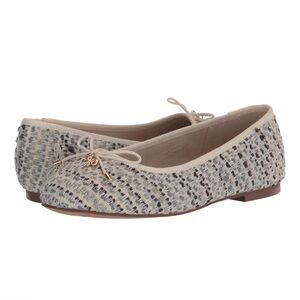 Sam Edelman Girls Felicia Ballet Flat in Sand Boucle Size 2